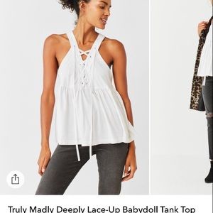 UO Baby Doll Lace Up Top